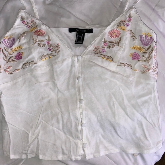 Flower cropped blouse - Picture 3 of 3